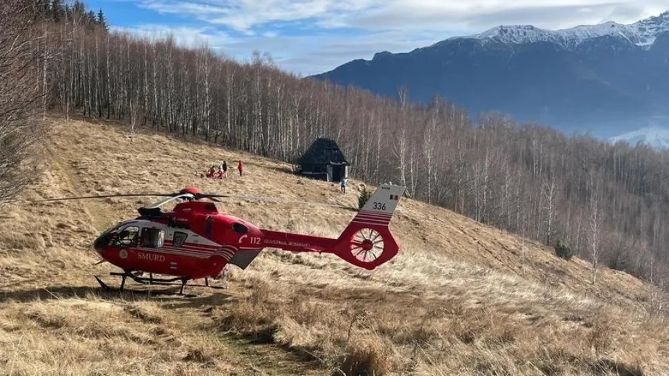Intervenție de urgență a elicopterului SMURD în zona Bran - O femeie a suferit arsuri grave