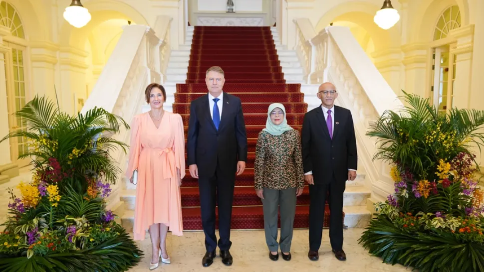 Klaus Iohannis, primit de președintele Republicii Singapore la Palatul Prezidențial Istana