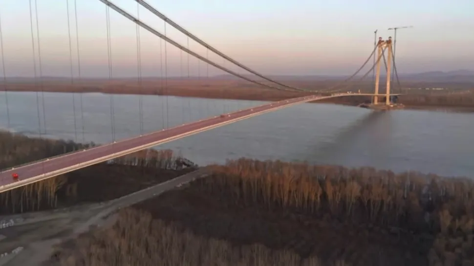 Podul peste Dunăre de la Brăila este aproape gata. Filmare spectaculoasă cu drona 
