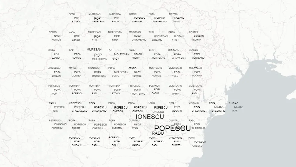 Cele mai populare nume de familie din România. Harta interactivă pe regiuni