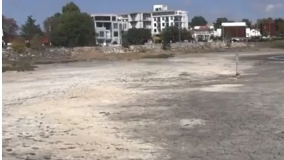 Lacul Techirghiol a secat din cauza arșiței - Imagini șocante