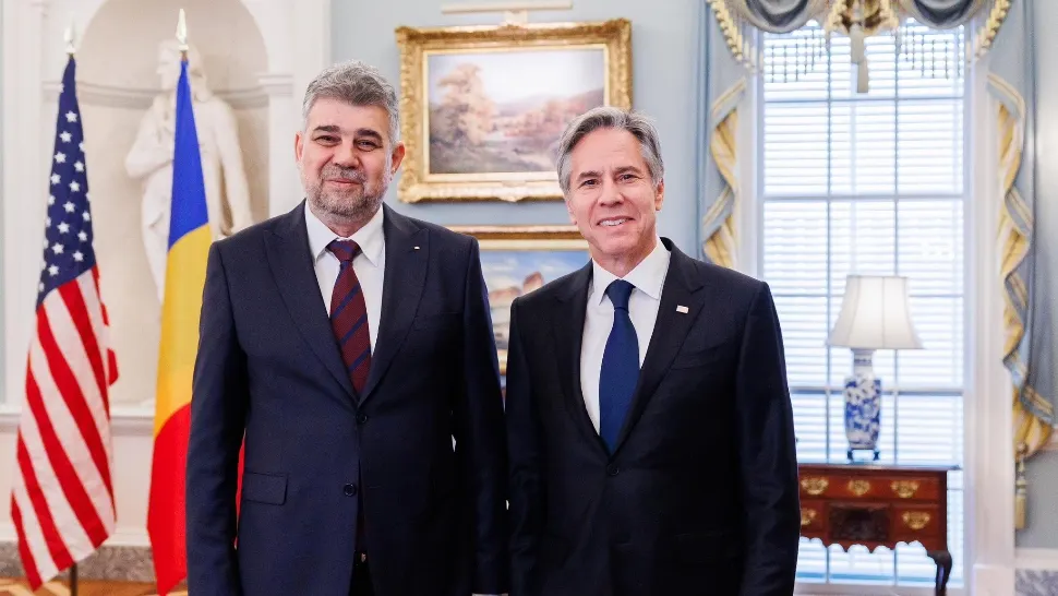 Premierul Marcel Ciolacu, întâlnire cu secretarul de stat american Antony Blinken - Discuții cruciale despre Parteneriatul Strategic și războiul din Ucraina