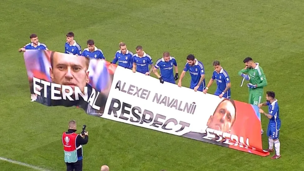 Moment de reculegere pentru Alexei Navalnîi la începutul meciului FCU Craiova - CFR Cluj