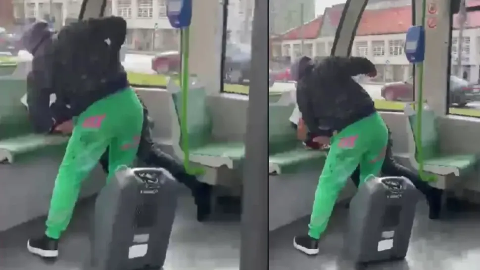 Bărbat bătut în tramvai, în Arad. Atacatorul a sărit din senin la bătaie și nimeni nu a intervenit în conflict