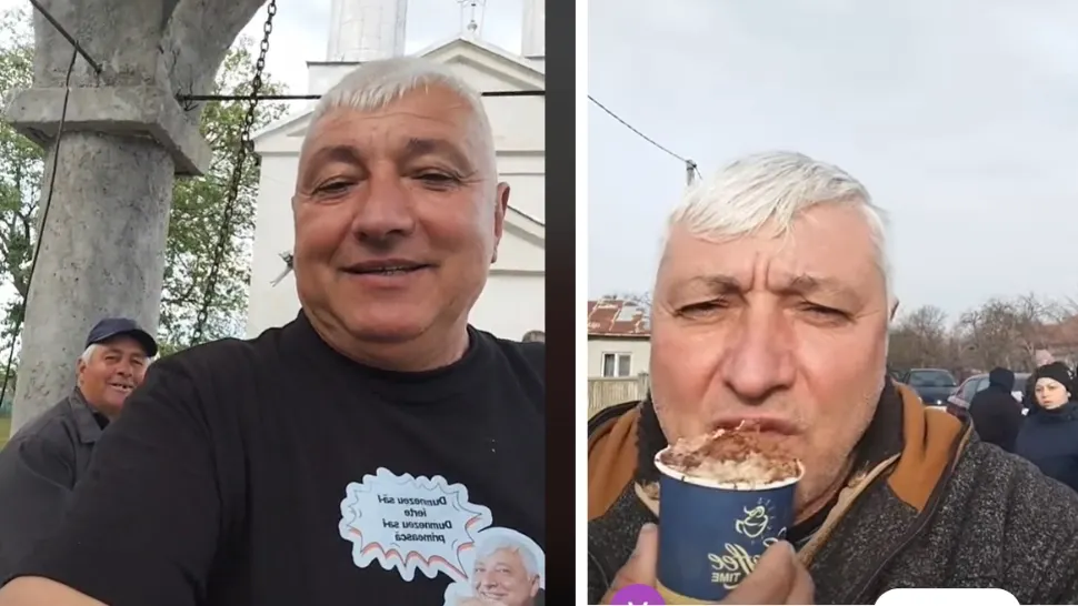 Nea Florică, turistul pomenilor, care nu ratează niciun pachet, a ajuns vedetă peste noapte. Toți internauții îl copiază