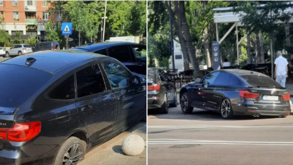 Momente de panică pentru un șofer din Galați. Mașina i s-a „scufundat” în asfalt