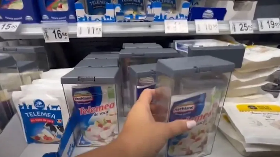 Cașcavalul și brânza au ajuns să se vândă în supermarketuri în cutii securizate, ca să nu fie furate VIDEO