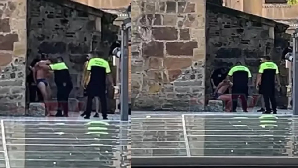 Spiderman de Brașov: Un bărbat în chiloți a fost luat pe sus de forțele de ordine, după ce a încercat să escaladeze un obiectiv turistic