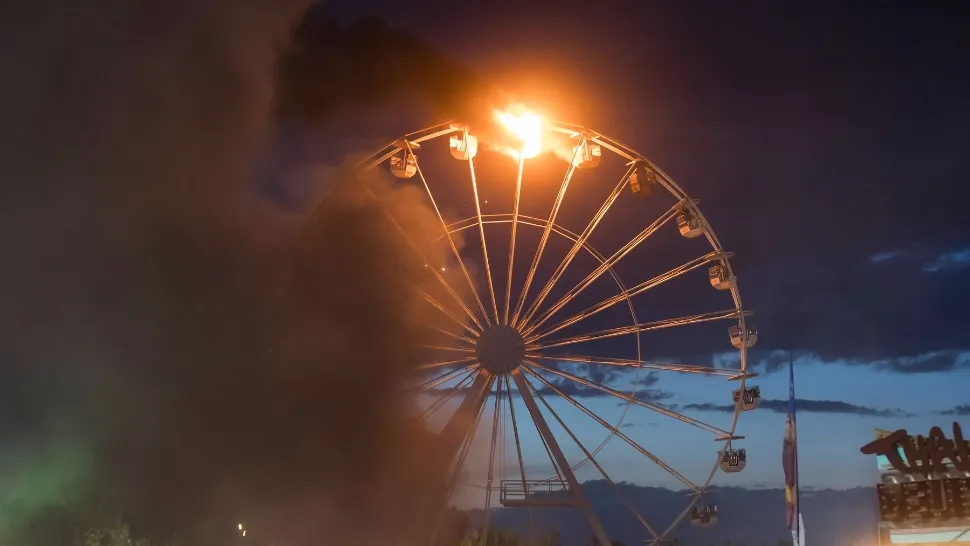 Cel puțin 25 de răniți, după ce o roată panoramică a luat foc, la un festival de muzică rock din Germania. Momente de panică VIDEO