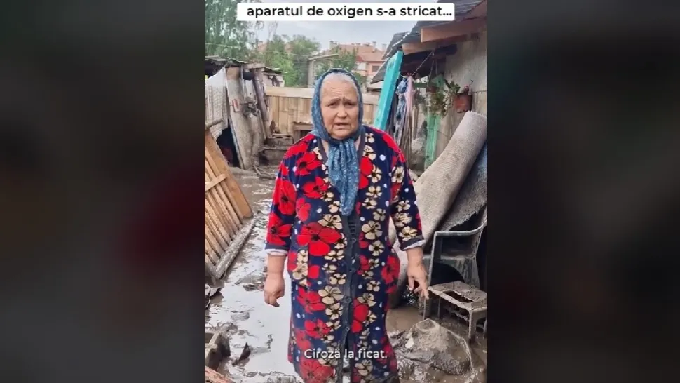 Dramă fără margini pentru o familie lovită de inundații. Bărbat imobilizat la pat, iar femeia a rămas fără aparatul de oxigen după puhoaie - VIDEO