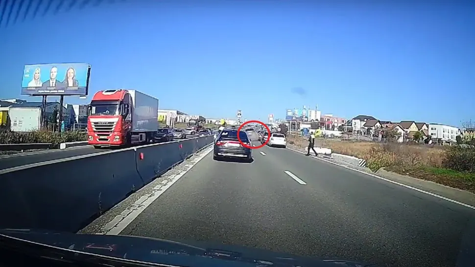 Primele imagini cu accidentul provocat de șoferul VAMPIR. Comentarii ale altor șoferi legate de strategia polițiștilor - VIDEO