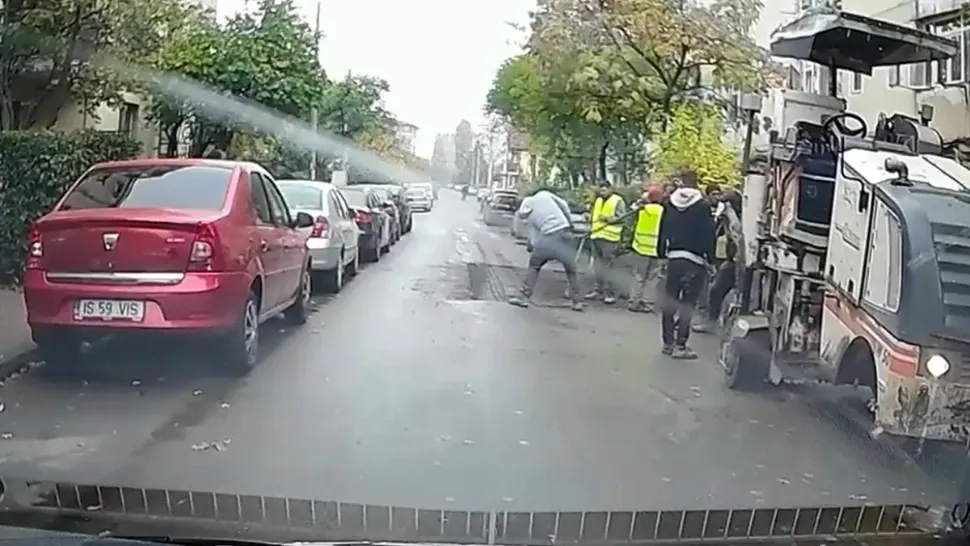 Incident periculos la Vaslui: Dorel lovește din nou! „Târnăcopul zburător” a trecut la milimetru de colegii săi