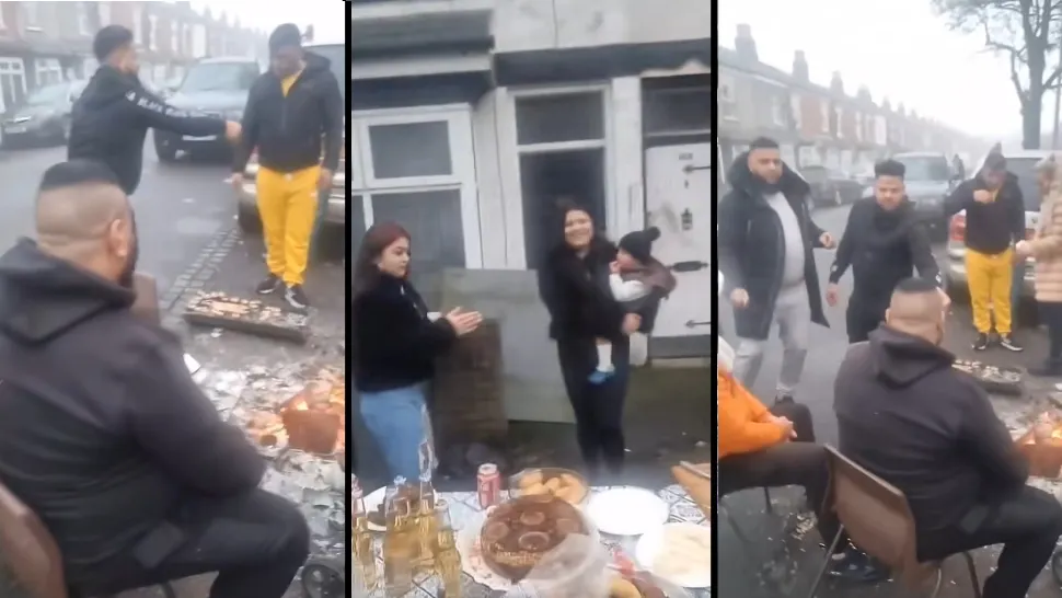 Un nou scandal cu români în Anglia. Au făcut grătarul în mijlocul străzii și au dat muzica la maxim - VIDEO