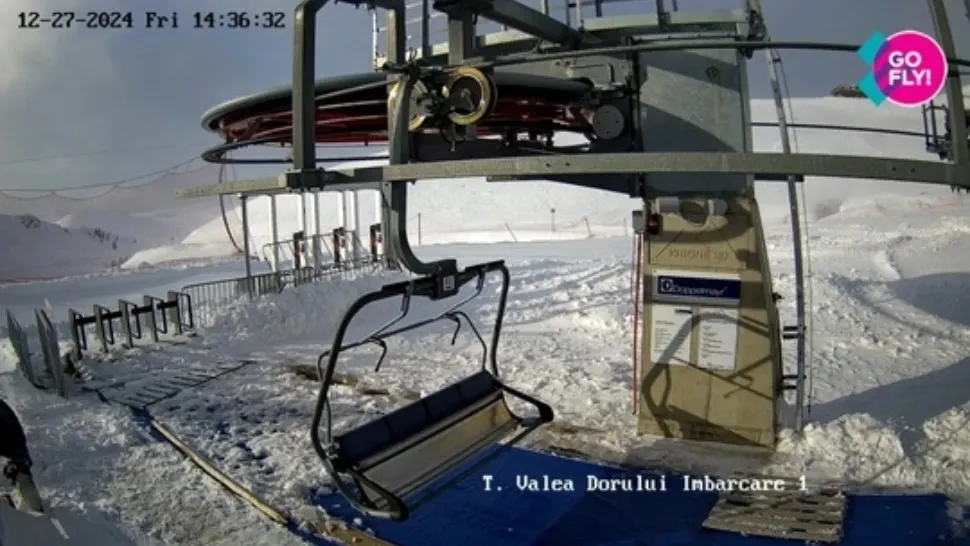 Domeniul schiabil de la Sinaia, închis din cauza vântului puternic. Telecabina a urcat doar până la cota 1400 din Bucegi - FOTO
