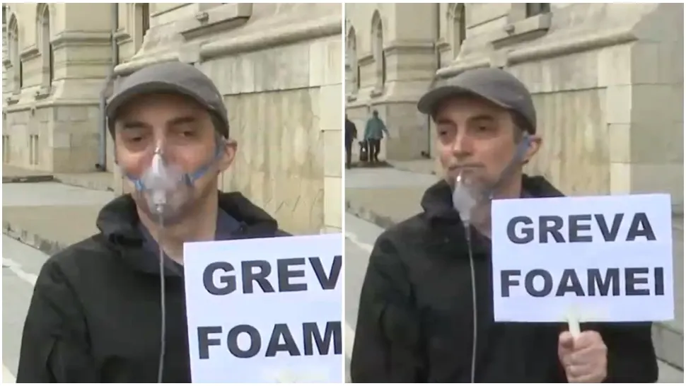 Bărbat în greva foamei la ușa lui Nicușor Dan: ”Un om care are două dosare penale nu poate fi președintele României”