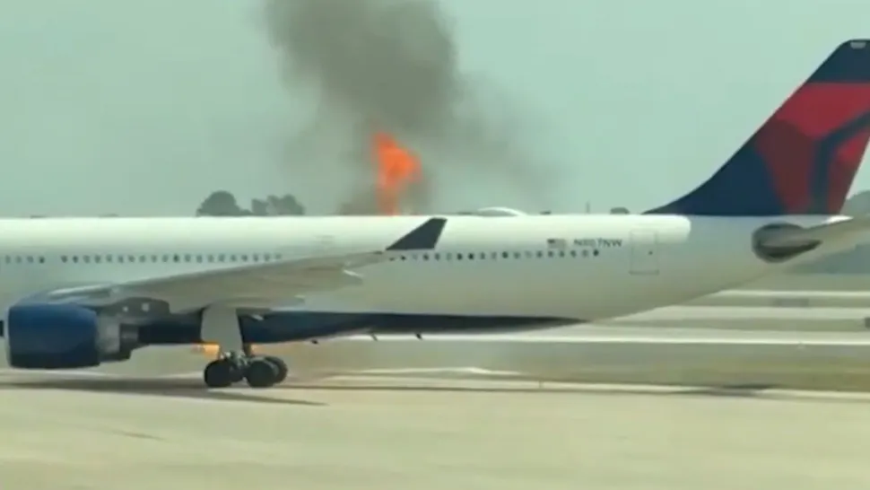 Avion cu aproape 300 de pasageri, evacuat de urgență după un INCENDIU la motor!  Incidentul s-a petrecut chiar la decolare VIDEO
