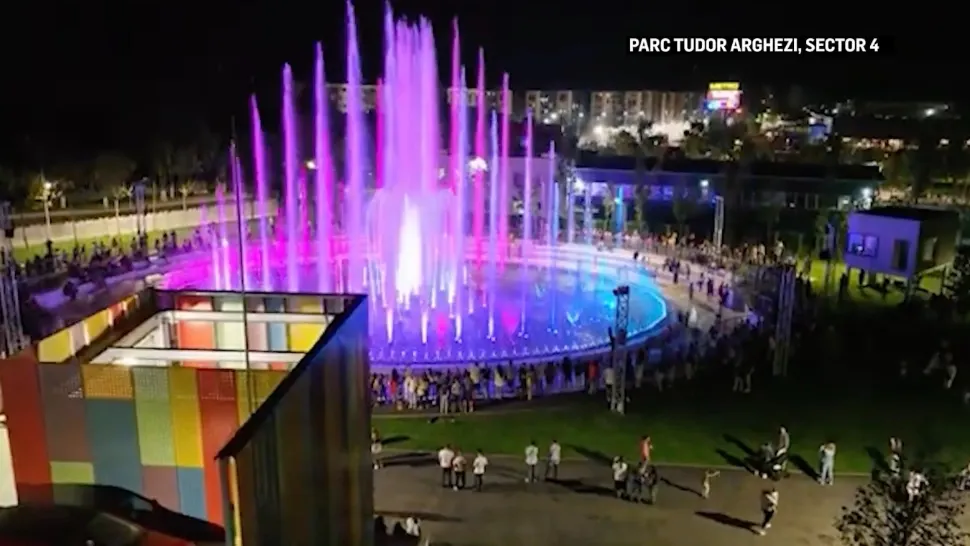 Spectacol de lasere și muzică, la fântâna uimitoare din Sectorul 4. Cum pot locuitorii să schimbe melodiile - VIDEO