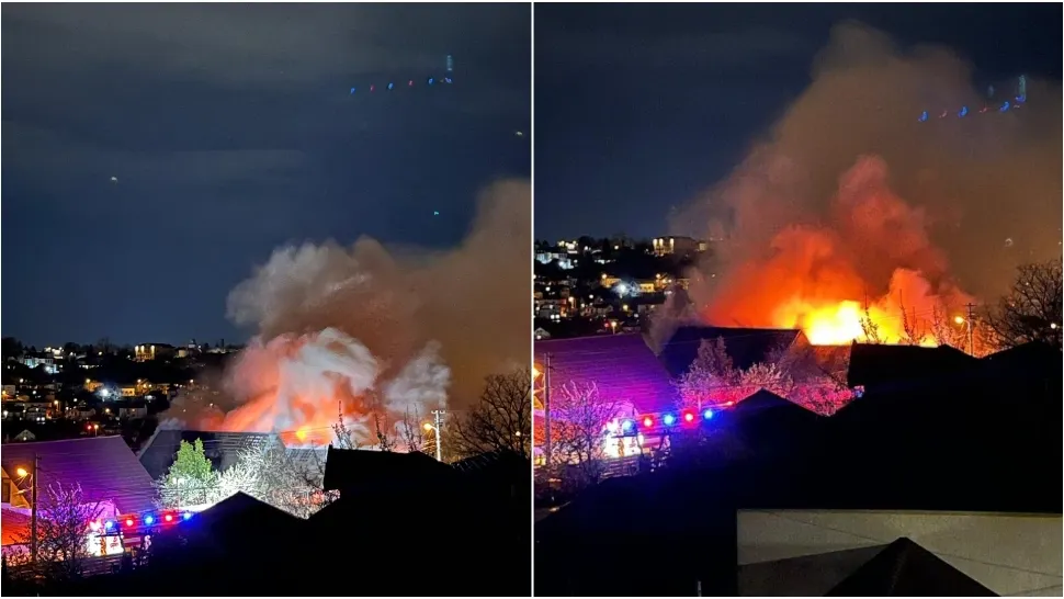 Incendiu de proporții în municipiul Iași. Două case au fost mistuite de flăcări 