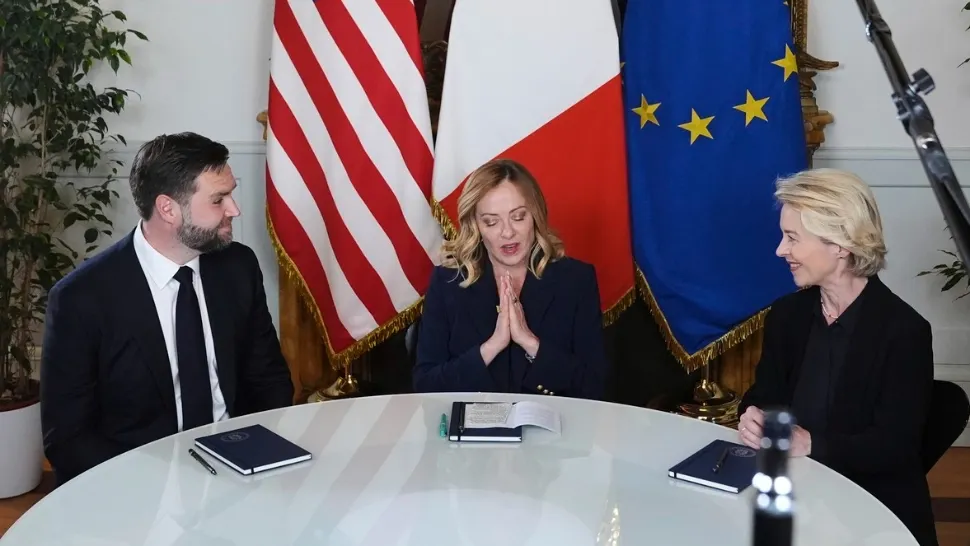 Întâlnire istorică la Roma. După luni întregi de șicane, JD Vace și Ursula von der Leyen stau la aceeași masă
