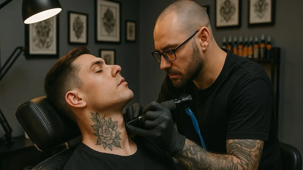 Tatuaje pe gât: între curaj, stil și declarație vizibilă (P)