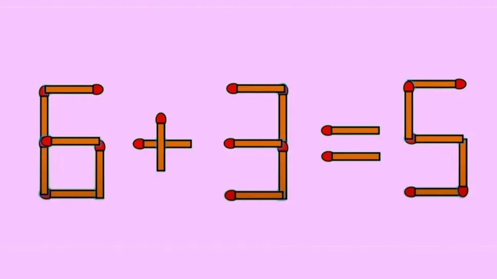 Testul IQ de miercuri! Doar românii deștepți pot corecta „6 + 3 = 5” mutând un singur băț de chibrit?