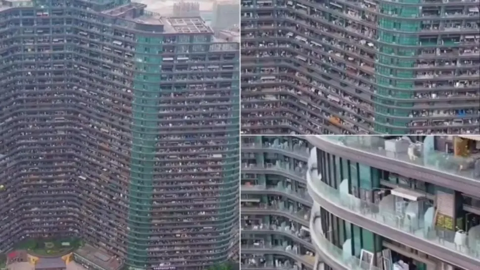 Blocul cu 20.000 de locuitori. Oamenii nici nu mai trebuie să iasă afară, pentru că au totul în clădirea-gigant- VIDEO