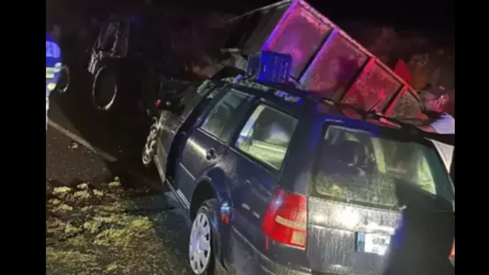 Accident grav pe pe DN 3, în zona Bugeac. Un mort și doi răniți după ce un autoturism s-a ciocnit cu un tractor