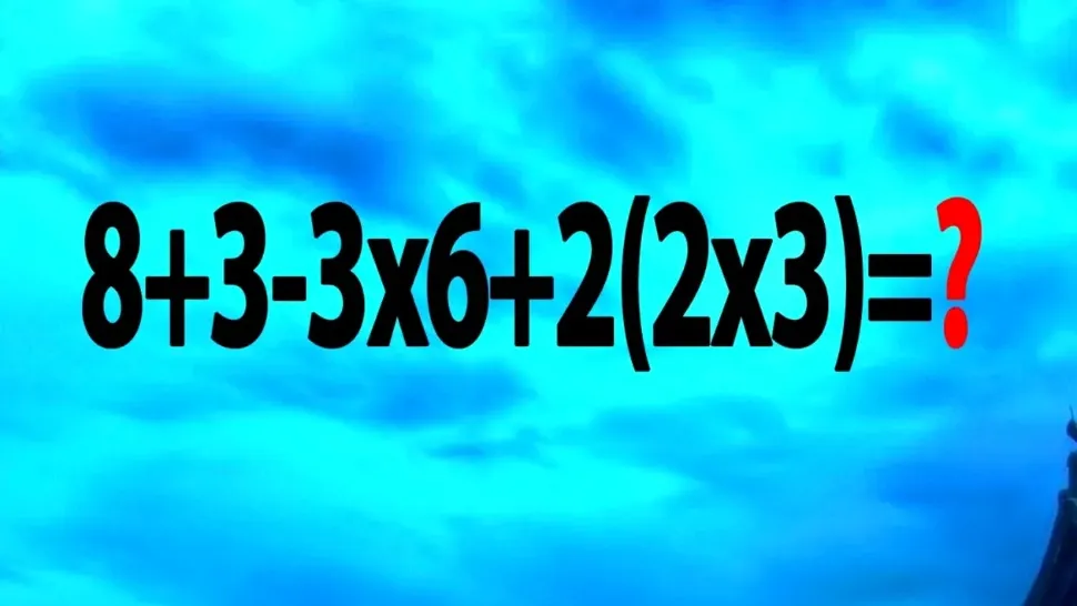 Test IQ pentru românii deștepți! Poți rezolva corect ecuația 8+3-3×6+2(2×3)?