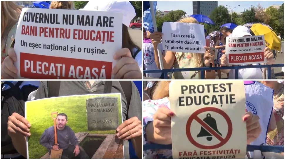 Zeci de mii de profesori ies în stradă în prima zi de școală. Sindicatele din educație cer demisia ministrului 