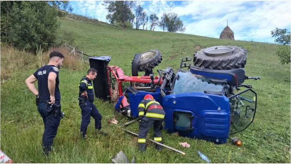 Tânăr de 25 de ani în stop cardio-respirator, după ce a fost surprins sub un tractor. A fost solicitată intervenția elicopterului SMURD 