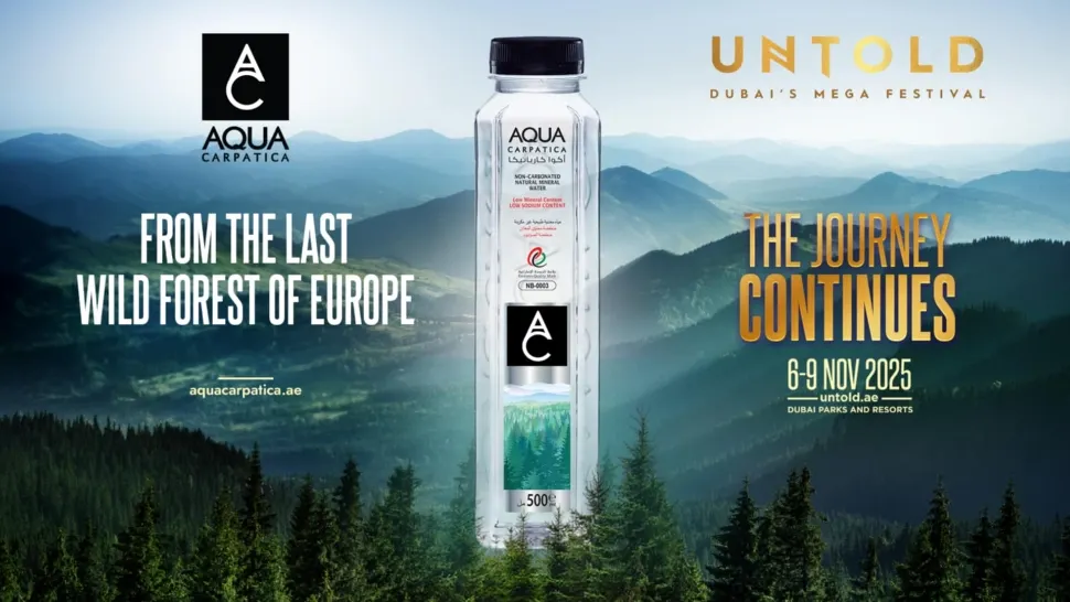 AQUA Carpatica revine la UNTOLD Dubai 2025 ca partener oficial de hidratare, consolidând strategia de expansiune în 25 țări