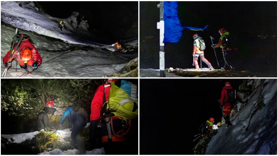 Intervenție periculoasă în Munții Piatra Craiului. Doi turiști au fost salvați la limită de salvamontiști 