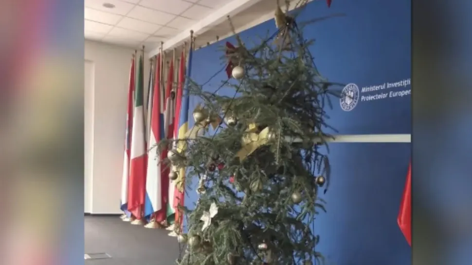 Brad de Crăciun „ca după război” la ministerul lui Pîslaru: imagine jenantă pentru o instituție publică