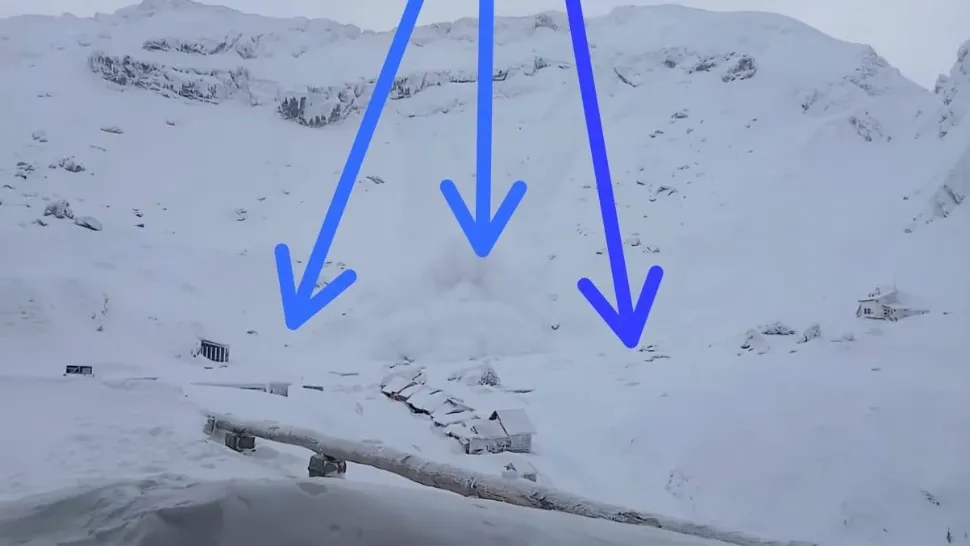 AVALANȘĂ de mari dimensiuni în Munții Făgăraș, zona Bâlea Lac! Doi schiori au declanșat-o accidental - FOTO&VIDEO