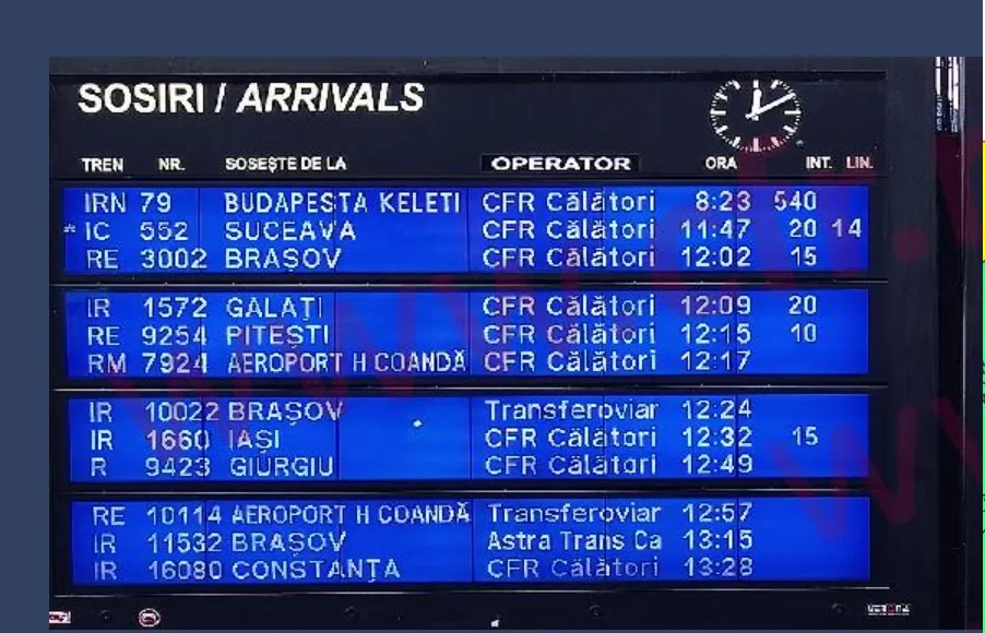 Haos feroviar în Gara de Nord: trenurile înregistrează întârzieri uriașe de peste 500 de minute FOTO