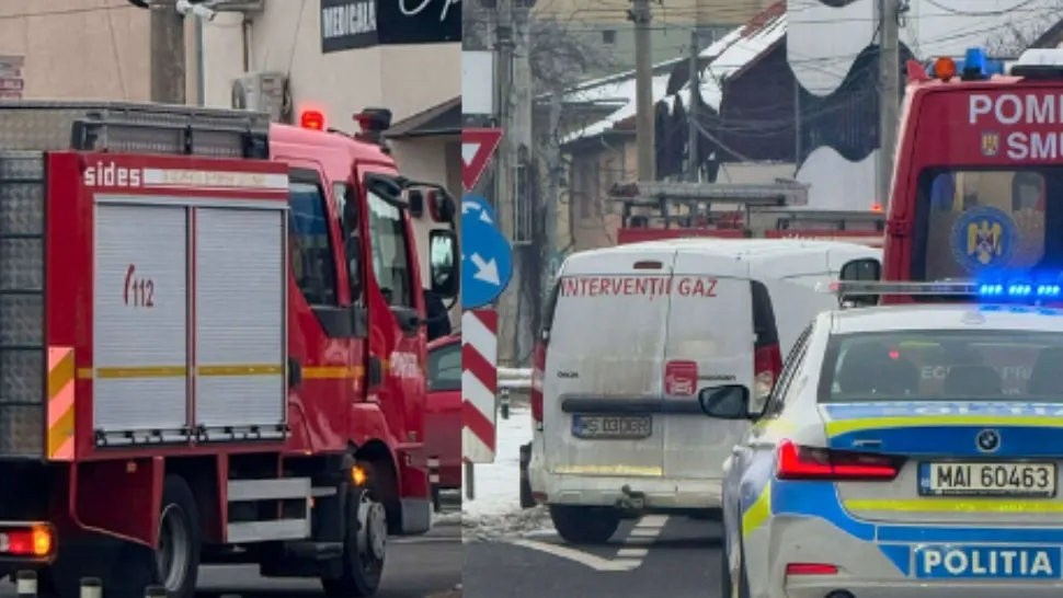 Țeavă de gaz fisurată lângă autogara din Satu Mare după ce un autocar a lovit conducta: pompierii au intervenit de urgență