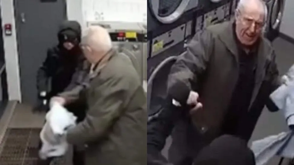 Imagini virale dintr-o spălătorie: un octogenar a pus pe fugă un hoț cu o pereche de blugi