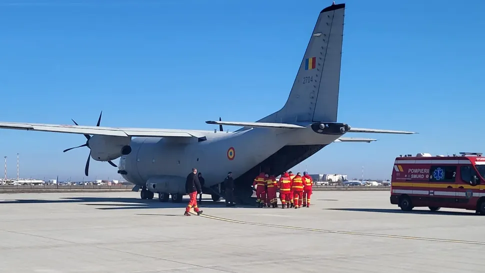 Misiune salvatoare a Forțelor Aeriene: Doi pacienți cu arsuri grave, transportați de urgență în Belgia cu o aeronavă Spartan