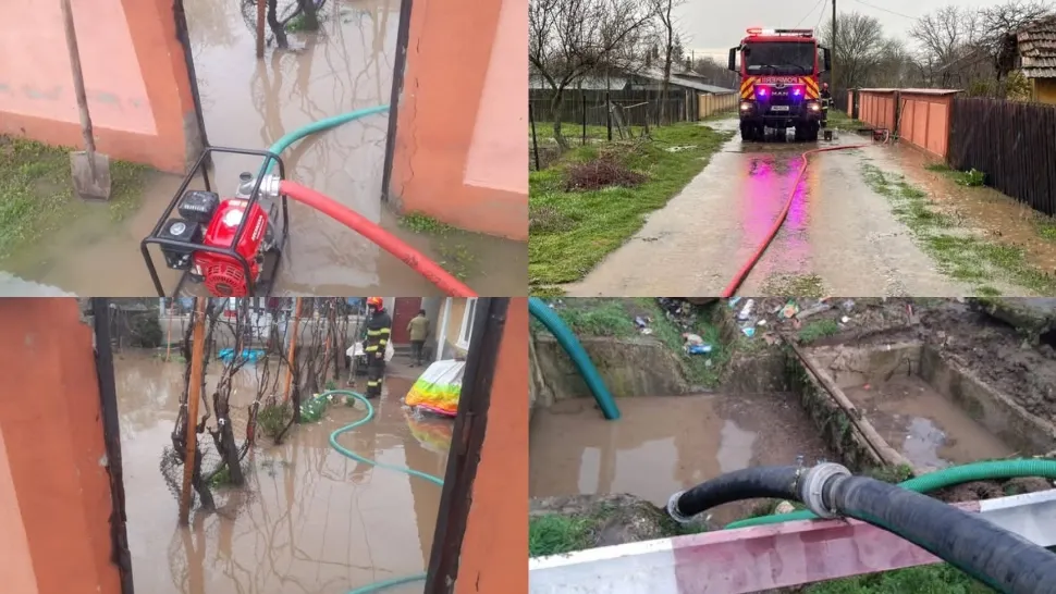 Furtuna a făcut ravagii în Teleorman. Un acoperiș și mai multe solarii au fost avariate de vânt, iar mai multe gospodării au fost inundate - FOTO