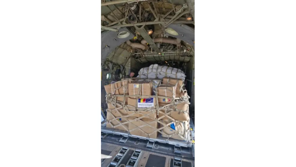 Transport umanitar românesc pentru Liban: 15 tone de provizii au plecat spre Beirut FOTO