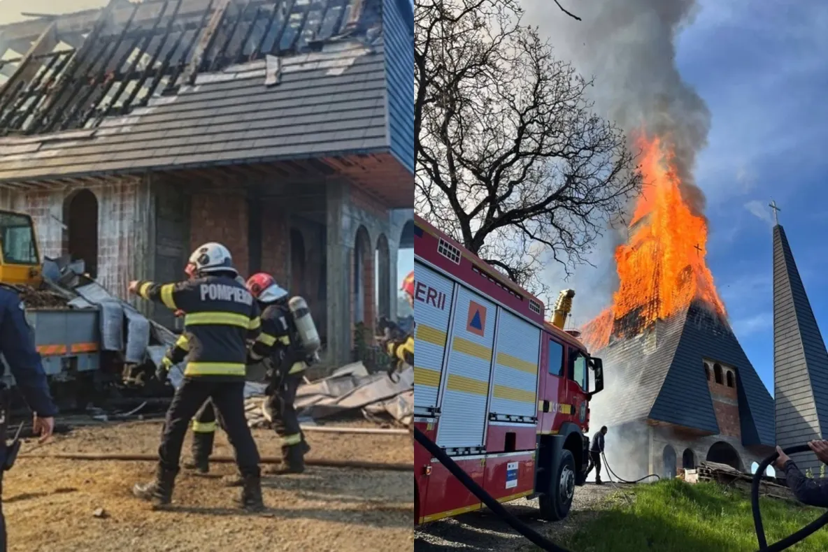  Incendiul de la biserica greco-catolică din localitatea Şurdeşti, provocat de lucrări de sudură. Anunțul Ministerului Culturii
