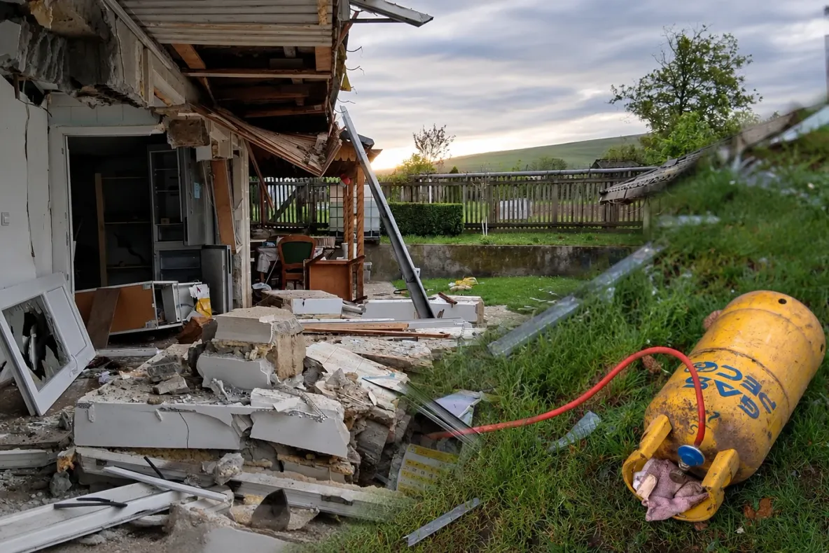 Explozie într-o locuință din Vaslui. Două persoane, în stare gravă după ce o butelie a sărit în aer - FOTO