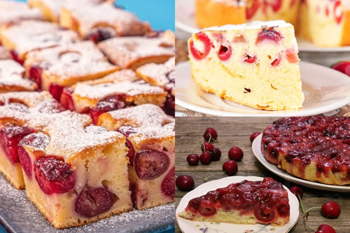 Prăjitura răsturnată cu cireșe. Rețeta simplă și delicioasă care îți aduce aroma verii în farfurie 