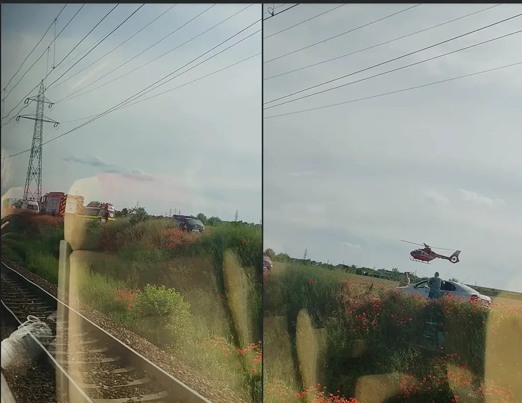 O femeie și un copil, loviți de tren, în apropiere de Fetești. Femeia a murit, circulația feroviară a fost dată peste cap - VIDEO