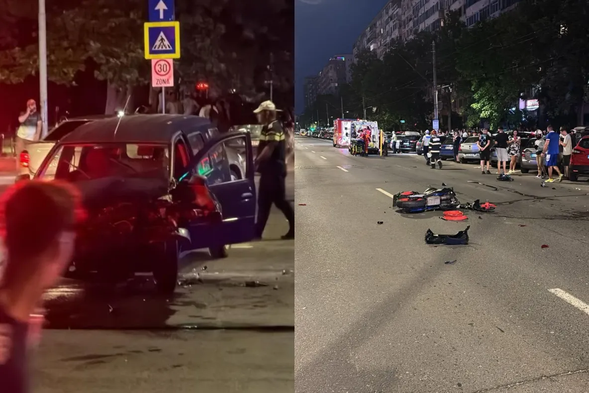 Accident grav pe Bulevardul Iuliu Maniu din București. Trafic deviat după un impact violent între o motocicletă și un autoturism