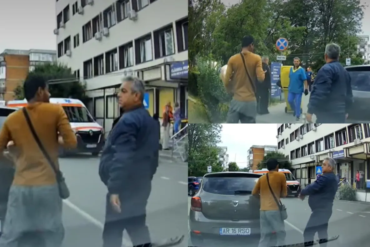 Scandal de proporții la Spitalul Judeţean Arad. Un livrator din Sri Lanka a fost agresat de un agent de pază -VIDEO
