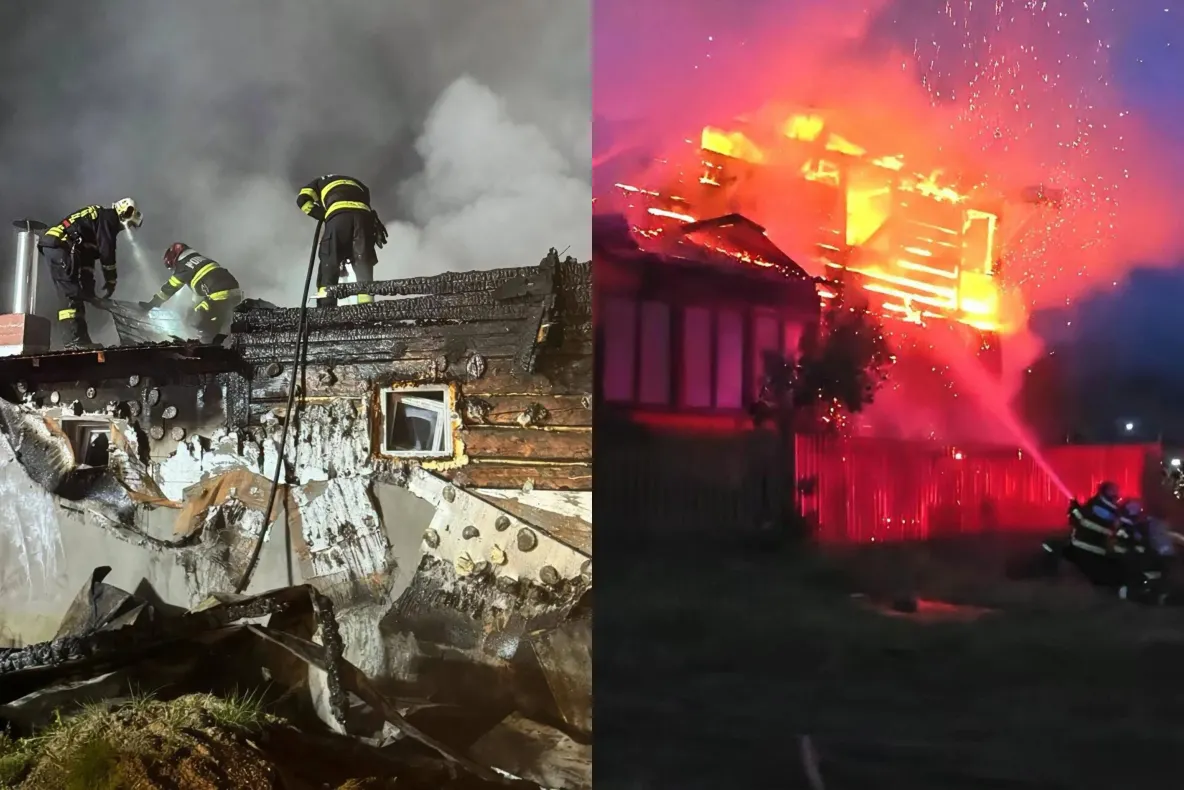 Incendiu devastator în județul Suceava: o casă și mai multe anexe au fost cuprinse de flăcări în miez de noapte