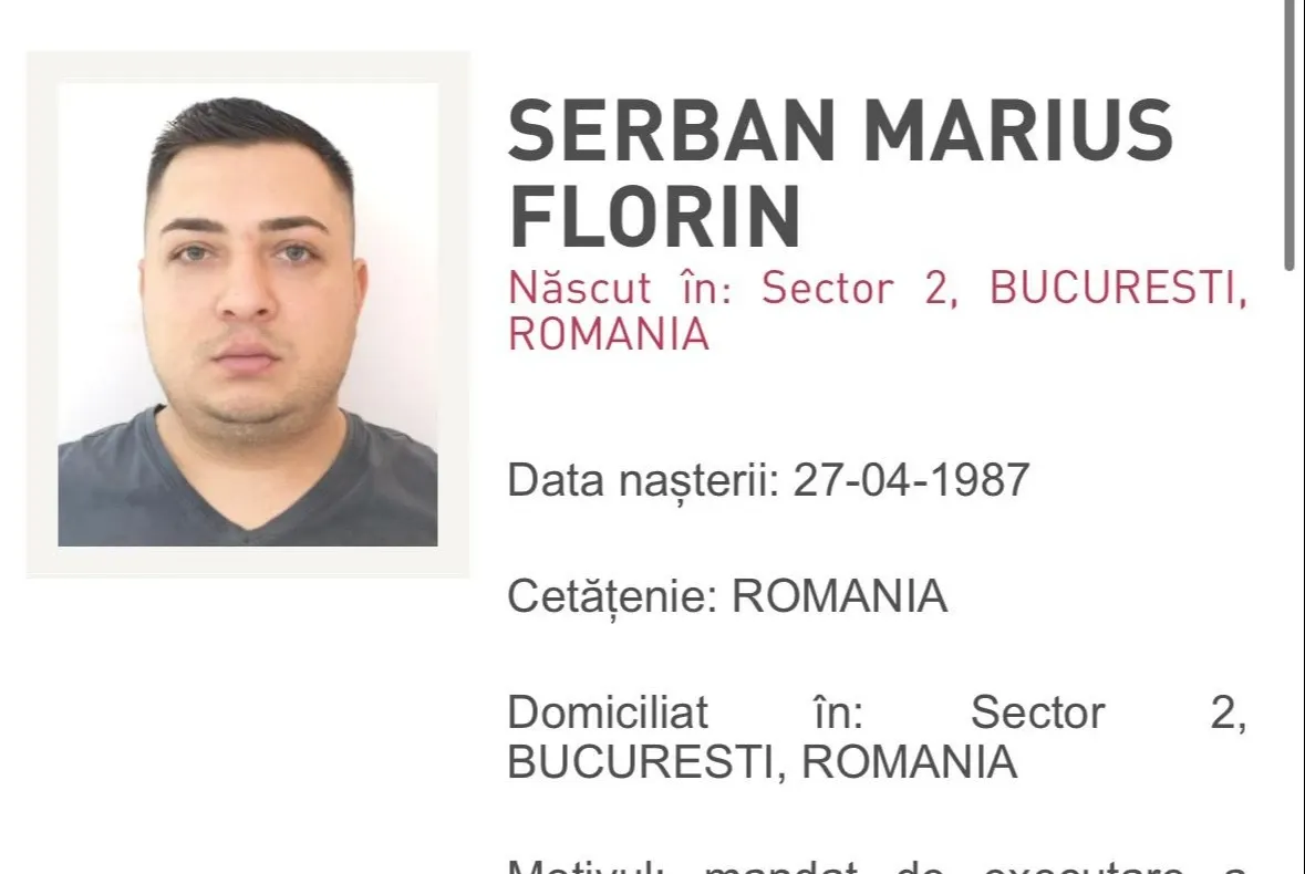 Bărbat urmărit internațional, prins în București. Avea de executat peste 18 ani de închisoare