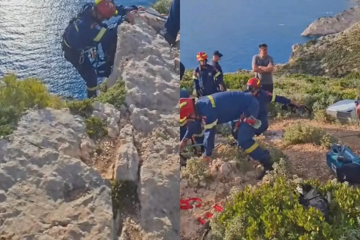 Selfie la un pas de tragedie în Zakynthos. Un turist american a căzut 10 metri de pe o stâncă 