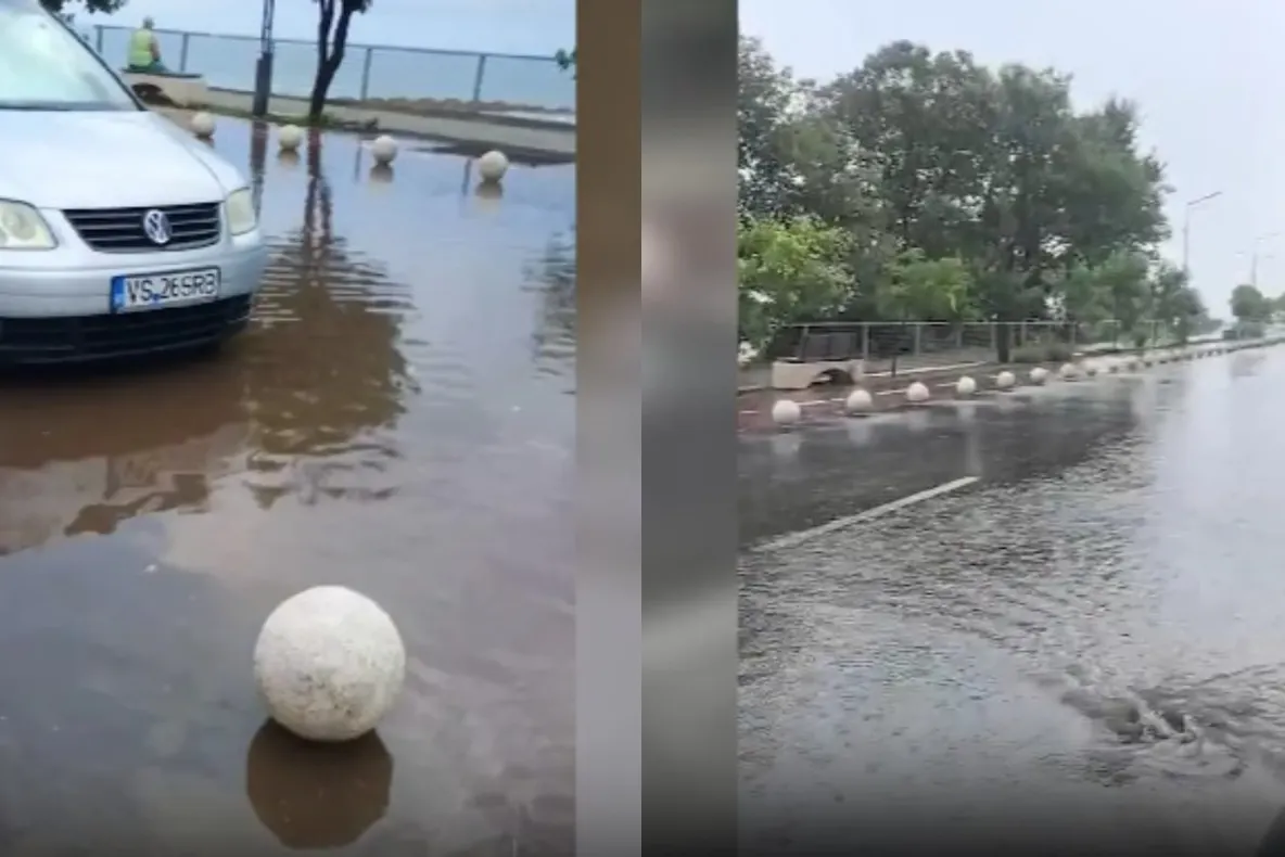 Vreme extremă la mare. O stațiune a fost complet inundată